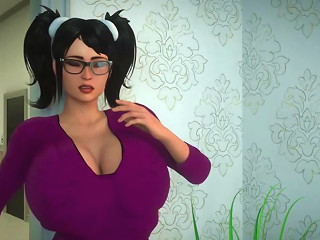 3d Futanari Dickgirl In Glasses Fucking Hot Girl Animated